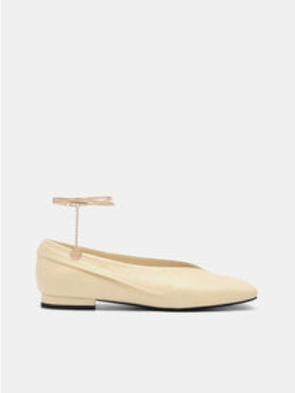 Women's Cream Ankle-Strap Ballet Flat - Sleek Everyday Loafer
